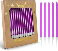 30 Pcs Long Birthday Candles – Candles, Cake Tall Purple