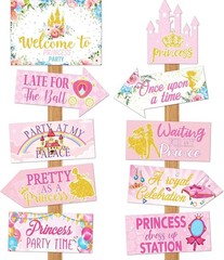 20 Pcs Princess Party Sign Decorations – Cute Pink Directional Wall Decor