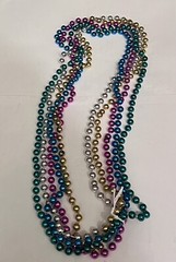 6 Pack Assorted Colors (Purple, Blue, Green, Gold,Silver,Pink) Mardi Gras Beads