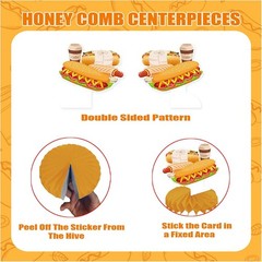 Vibrant Hot Dog Honeycomb Table Toppers – 9 PCs for Birthday Bashes