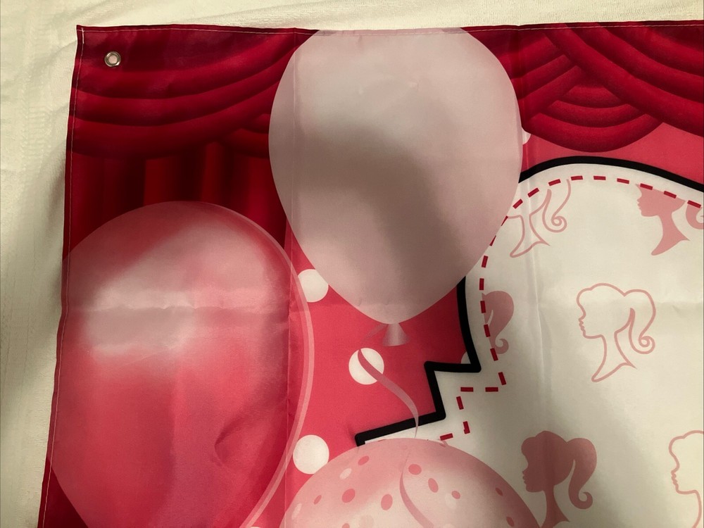 Barbie Happy Birthday Banner, 70 in Long, 41 in Tall, Fabric