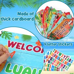 20 Pieces Luau Party Decorations Hawaiian Welcome Sign Summer Clear