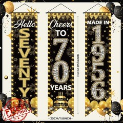3 Pieces 70th Birthday Party Banners 70th Birthday Decorations for Men Women …