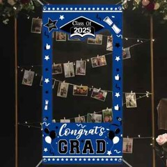 1pc, 2025 Graduation Vinyl Background Photo Frame and 1set Congrats Class