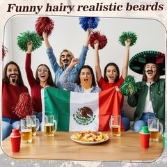 32 Pcs Fake Mustaches Funny Self Adhesive Fake Beard Moustache Costume Realis…