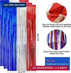OHOME 4th of July Decorations – American Flag Backdrop Streamers | Patriotic Mem