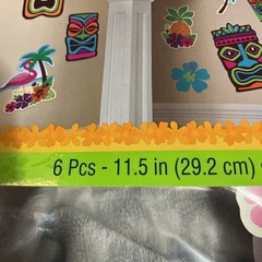 HAWAIIAN LUAU TIKI CUTOUT DECORATIONS (30) ~ Birthday Party Supplies Flamingo