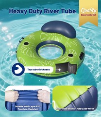 River Floats for Adults Heavy Duty 350lb, XL River Tubes for Floating – 53″ L…