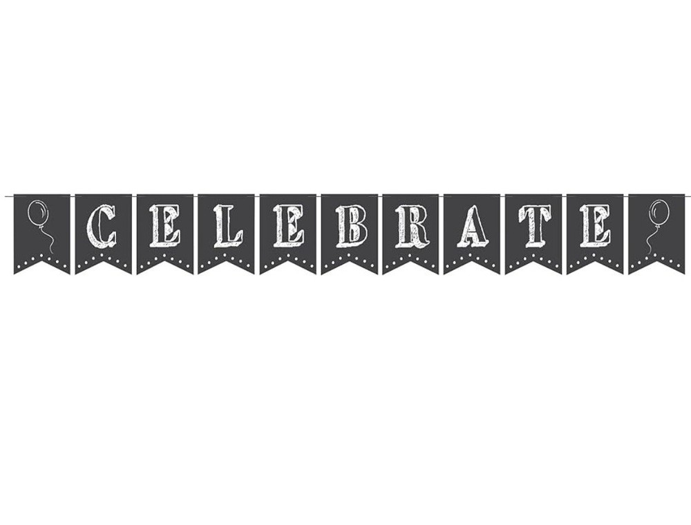 25 Pennants 6” x 4.5” Chalkboard Jointed banner All Occasion Party Supply