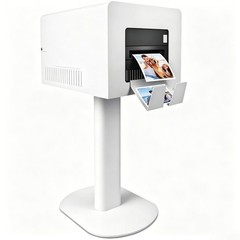 Portable Photo Booth Stand w/ RGB Ring Light & Printer Shelf for Wedding Party