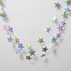 Iridescent Shining Star Hanging Garland Iridescent Hanging Sparkling Star Stream