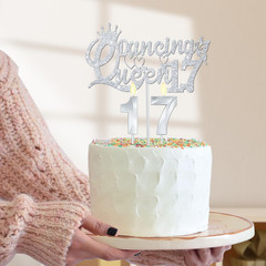 Dancing Queen Party Decorations 17 Silver with Dancing Queen 17 Sash and Tiara,