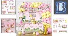 107pcs Classic Bear Birthday Decorations Set – Perfect for 1st Girl Birthday