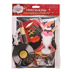 50s Photo Booth Props Kit 41 PCS 8×10 Inch Sign Sock Hop Party Decoration