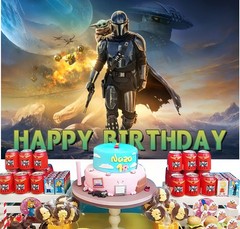 Mandalorian and Grogu Party Decorations Backdrop Banner Background Vinyl Gift