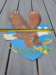 Vtg Beistle Patriotic Bald Eagle Die Cut Wall Decoration USA 17.5″ c1970s b27