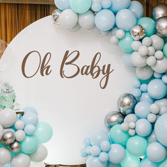 Oh Baby Decal Sign for Backdrop Large Baby in Bloom Baby Shower Party Wall Stick