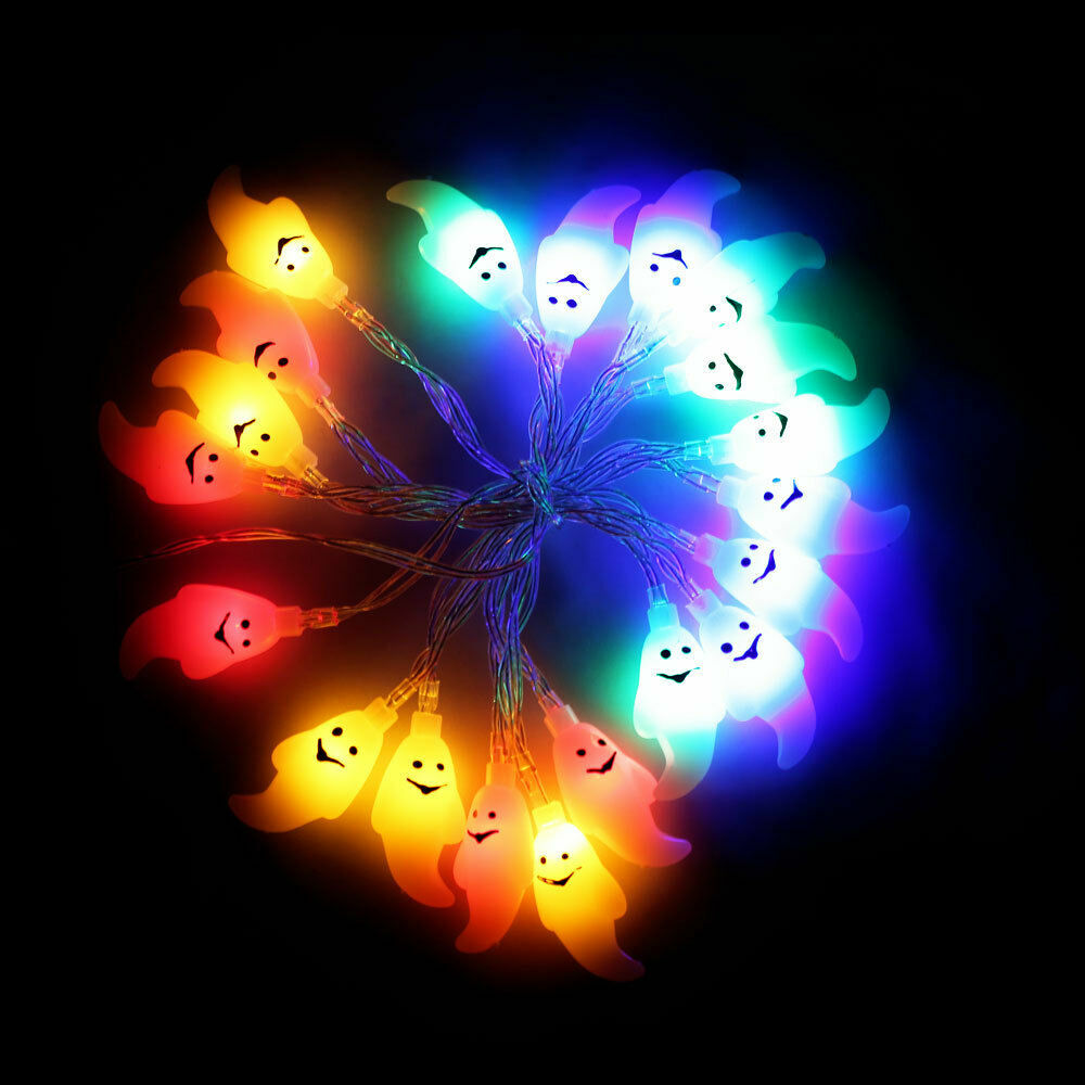 Halloween String Lights Ghost Wall Decor for Halloween Party Indoor Outdoor