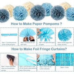Blue Decorations – Blue Party Decor Balloons with Happy Banner Fringe Curtain…