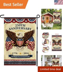 250th Anniversary Garden Flag – Vibrant 4th of July Patriotic Decoration 12×18