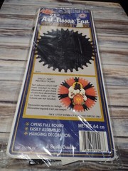 Vintage 90s Beistle Paper Art Tissue Black Fan 25” Hanging For Halloween Decor