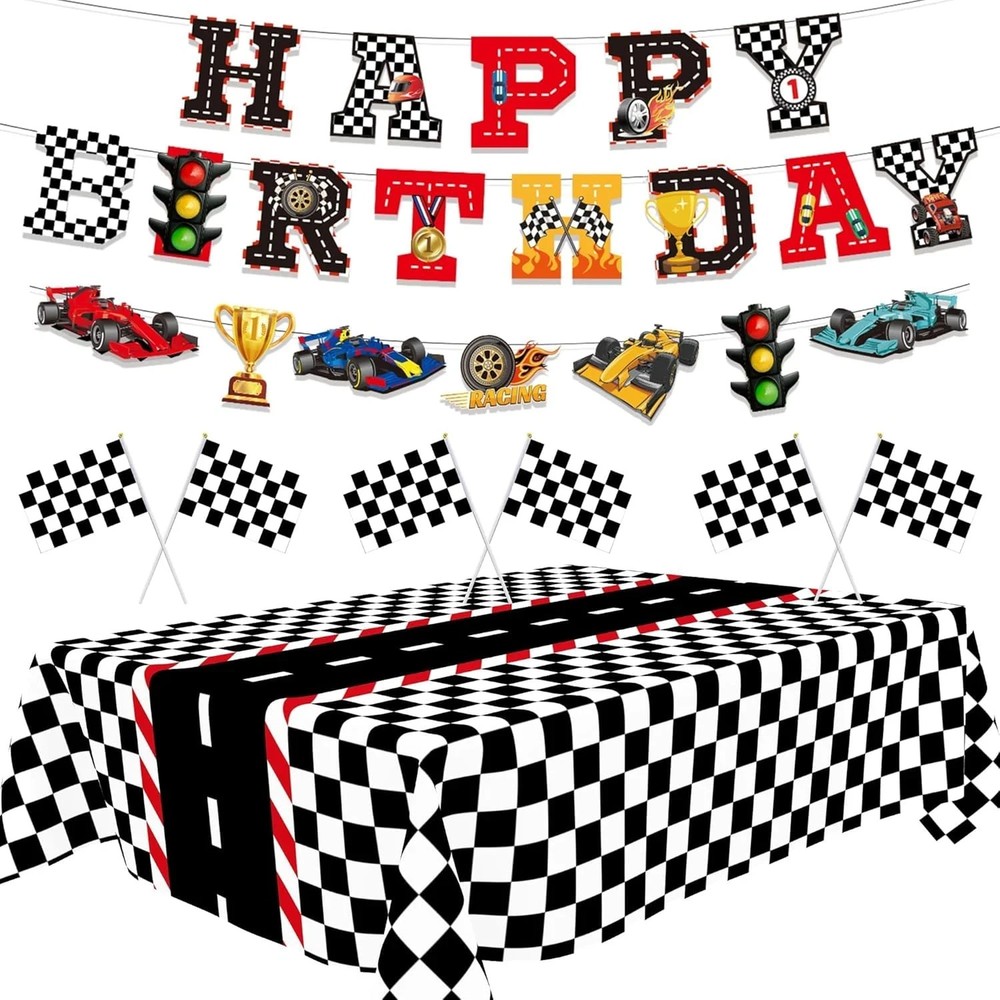 Race Car Party Decorations Include Race Car Happy Birthday Banner Race Car Table