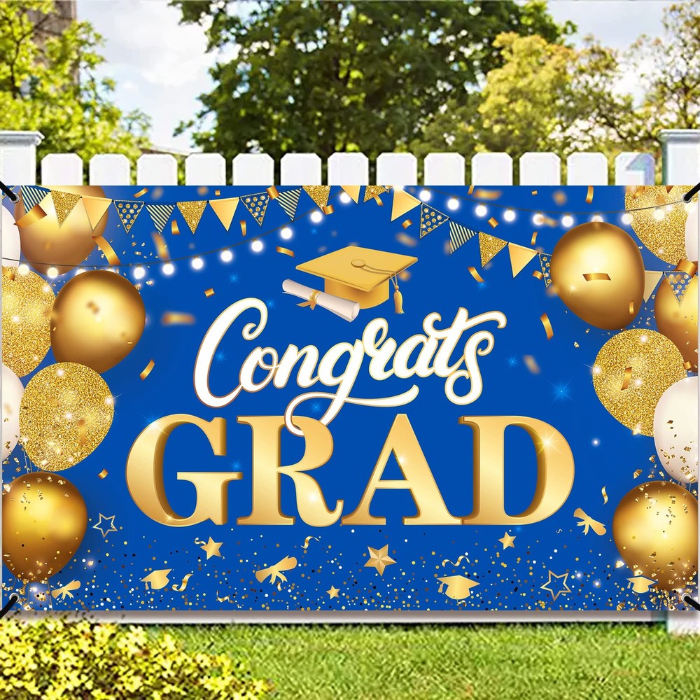 XtraLarge Congrats Grad Banner – 72×44 Inch, Congratulations Banner | Graduation