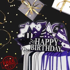 LASKYER 21st Birthday Decorations Purple Shiny Honeycomb Centerpiece