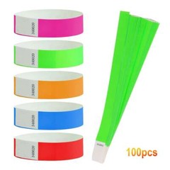 100 Pieces Colored Wristbands for Events Wrist Bands Paper Bracelets Wristbands