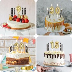 Gold Number Candles,Gold Candle for Cake,25 Birthday 25,