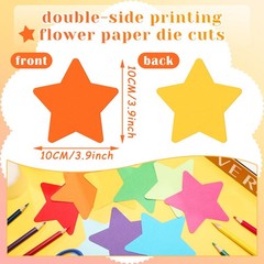 Star Paper Cutouts 3.9 Inch Assorted Colors School Bulletin Board 720 PCS