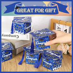 Graduation Cap Gift Boxes with Tassels, 32Pcs Class of 2026 Favors (Blue)