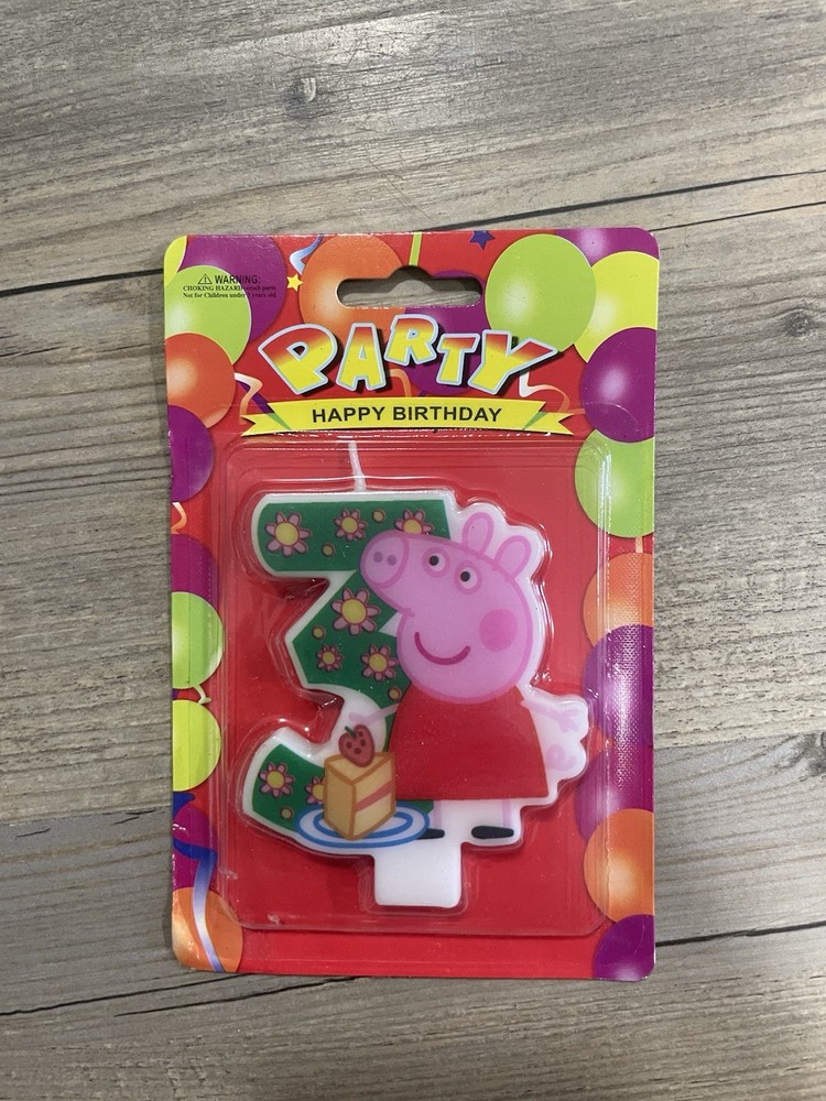 3rd Birthday Peppa Pig Cake Candle – Kids Party Decorations – Fast Shipping!