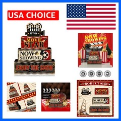 4 Pcs Movie Night Table Decor Christmas Tiered Tray Decorations Set Movie Sta…