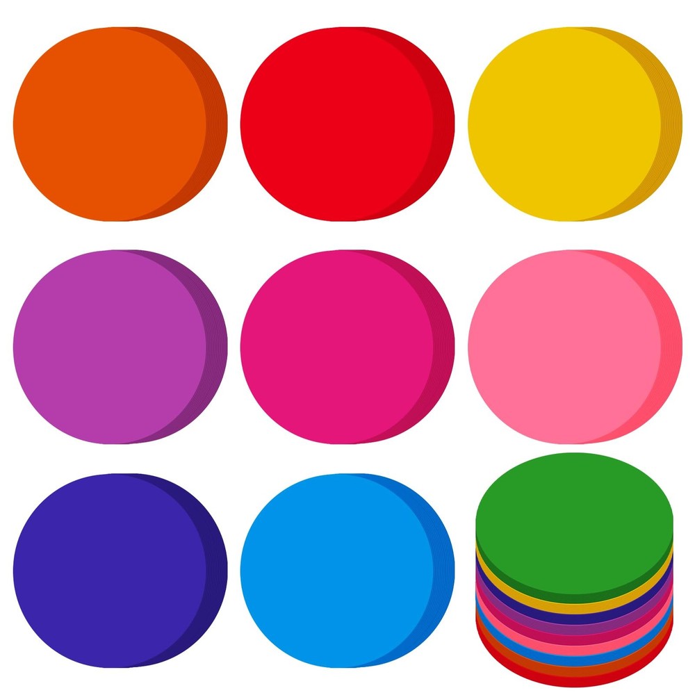 720 PCS Round Cutouts Assorted Color Die Cuts DIY Paper Craft Bulletin Board