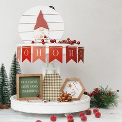 Beautiful Tiered Tray Decor Set for Christmas – Interchangeable All Season De…