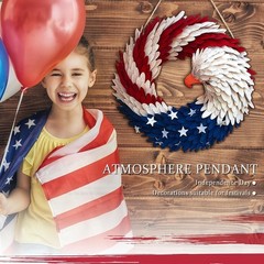 Charming 4th of July Eagle Wreath Hanging Signs – Set of 2 for Home Decor