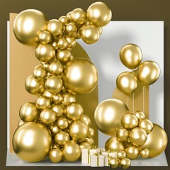 Gold Balloons 140pcs Different Sizes of 18 12 10 5 Inch Gold Balloon Arch Kit…