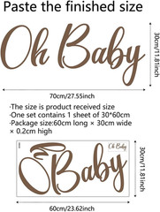 Oh Baby Decal Sign for Backdrop Large Baby in Bloom Baby Shower Party Wall Stick