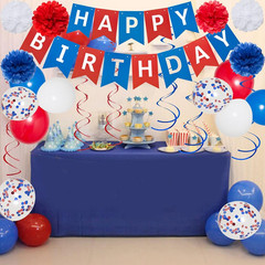 Blue White and Red Birthday Decorations, Patriotic Party Supplies Kit for Men Wo