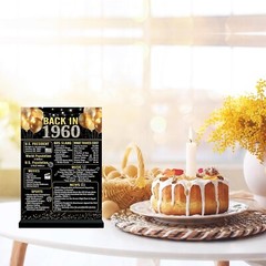 65th Birthday Anniversary Decoration Women Men, Black Gold Back in 1