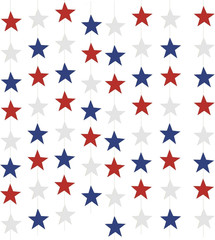 4Th of July Decorations, Red White & Blue Decorations, 78Ft Patriotic Star Garla