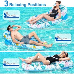 2 Pack Pool Floats Lounger, Pool Floats Adult with Adjustable Backrest, Pool …