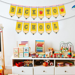 Back to School Banner Pencil Garland – First Day of School Classroom Welcome Sig