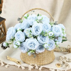 Artificial Flowers Fake Silk Peony Vases Flower Bouquets Home Room Decoration