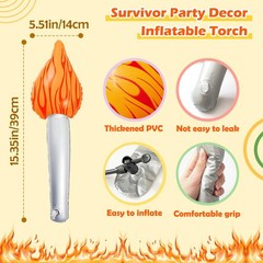 3PCS Inflatable Fake Torch with LED Light,16» Fun Torch Inflates for Sports …