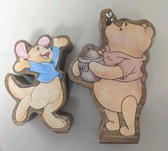 Set 6 Winnie The Pooh Tigger Roo Rabbit Piglet Eeyore Wood Decor Baby Shower