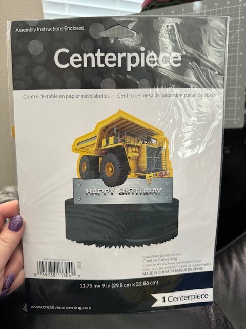 Construction Zone Happy Birthday Centerpiece 11.75″ x 9″ Paper Party Decoration