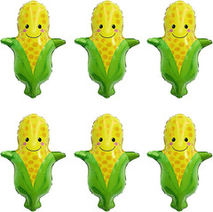 6PCS Corn Balloons Vegetables Corn Foil Mylar Balloons for Baby Shower Corn