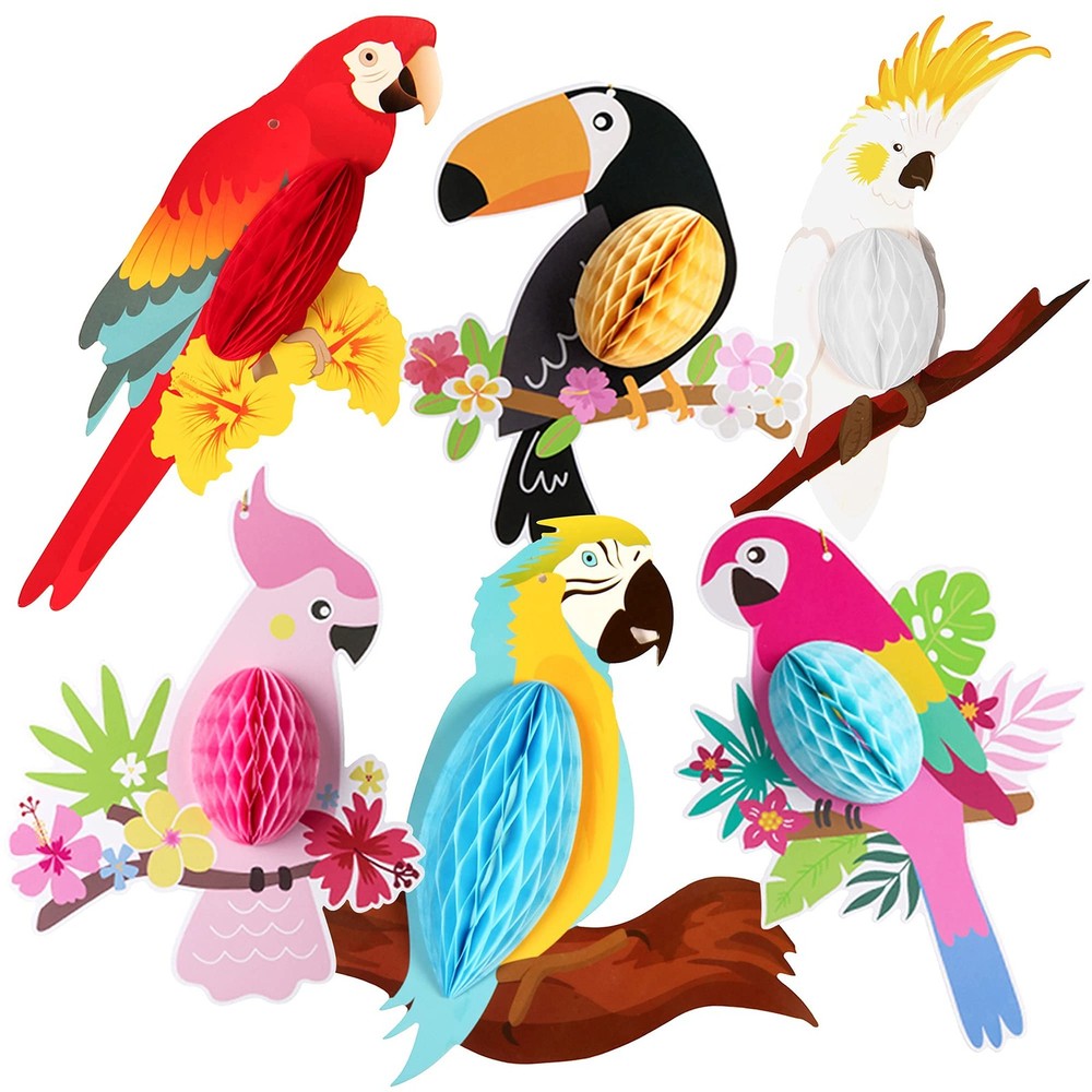 Katchon Large Tropical Bird Decorations 12X5.3 Inch Jungle Theme Decorations